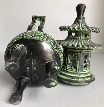 China bronze archaize tower Incense burner crafts statue
