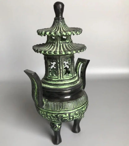 China bronze archaize tower Incense burner crafts statue