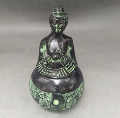 China bronze beauty teapot crafts statue