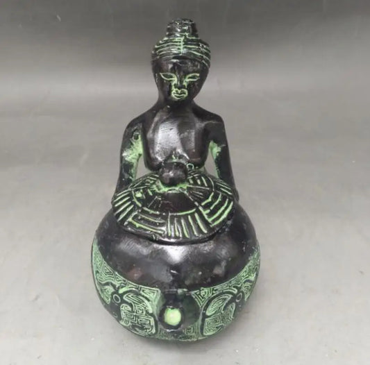 China bronze beauty teapot crafts statue