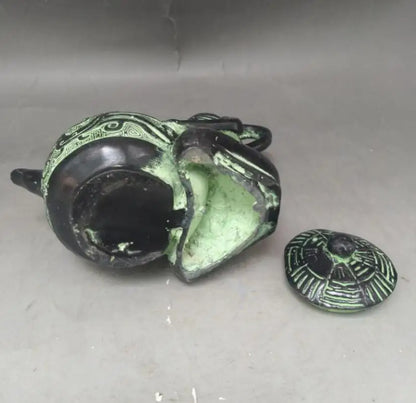 China bronze beauty teapot crafts statue