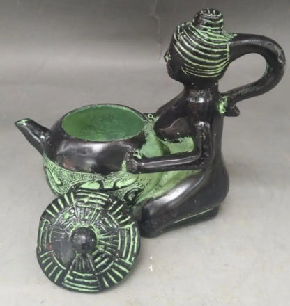 China bronze beauty teapot crafts statue