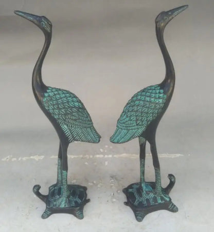 China bronze crane crafts statue A pair