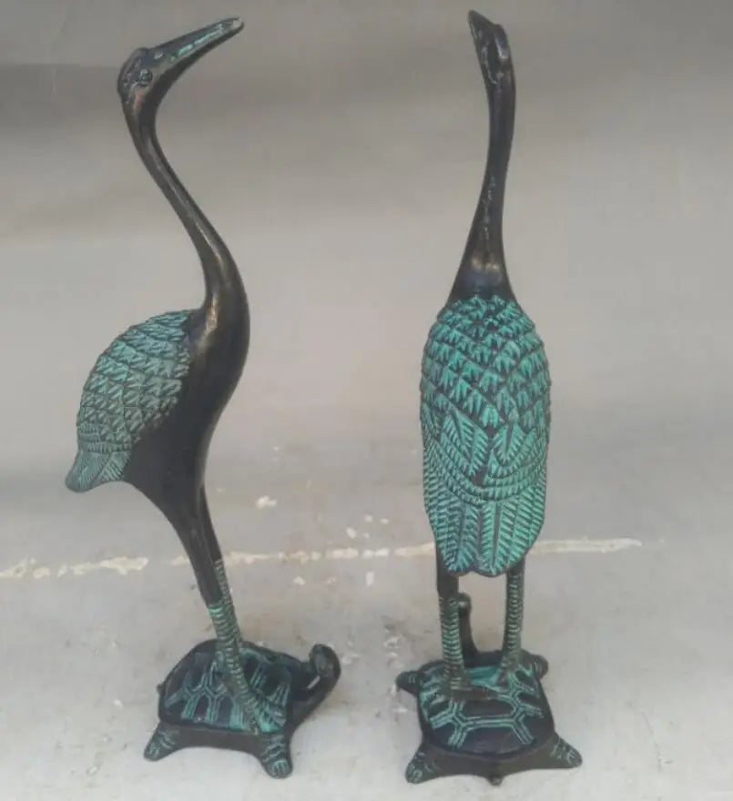 China bronze crane crafts statue A pair
