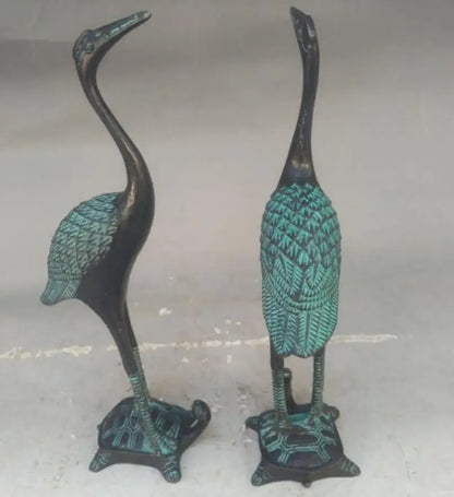 China bronze crane crafts statue A pair