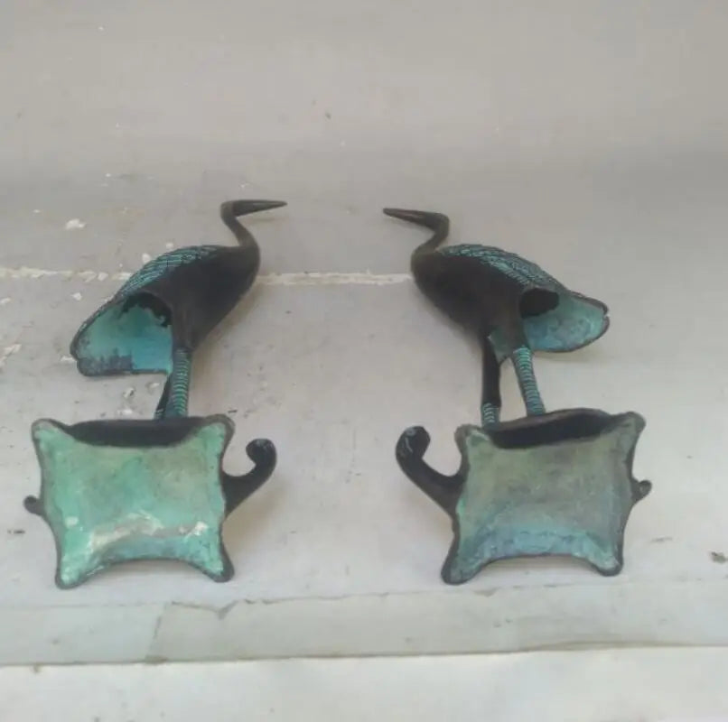 China bronze crane crafts statue A pair