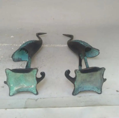 China bronze crane crafts statue A pair