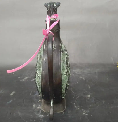 China bronze double dragon teapot crafts statue
