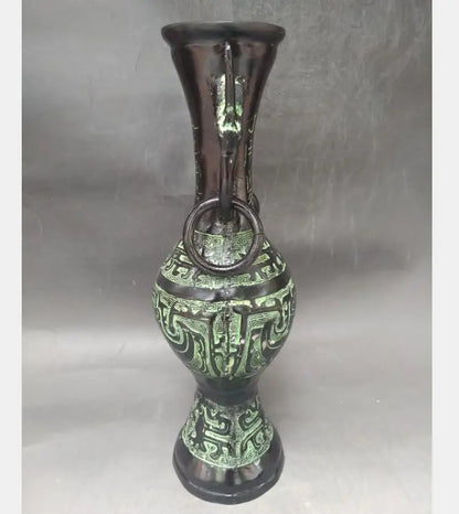 China bronze double ring vase crafts statue