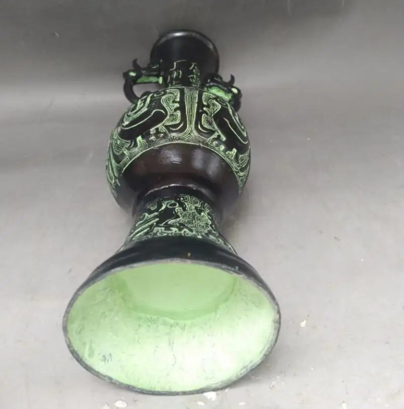 China bronze double ring vase crafts statue