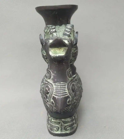 China bronze double sheep vase crafts statue