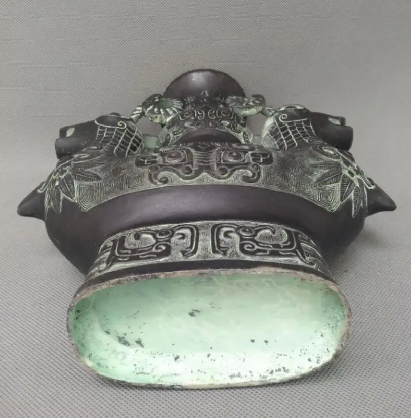 China bronze double sheep vase crafts statue