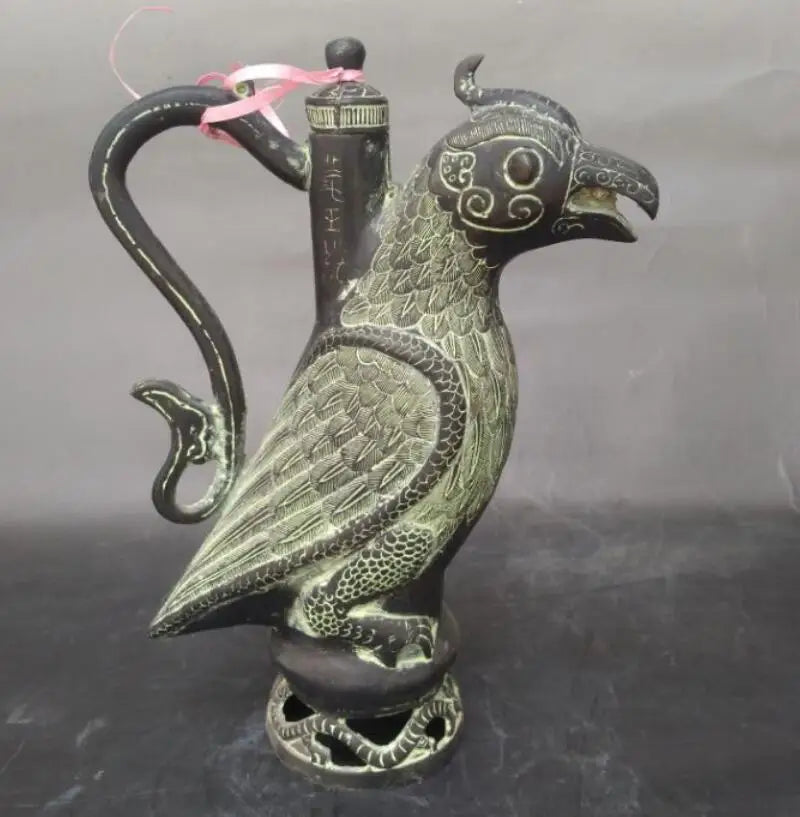 China bronze eagle teapot crafts statue