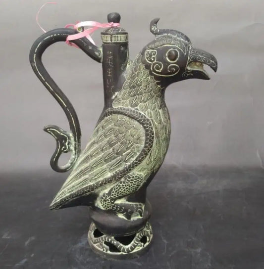 China bronze eagle teapot crafts statue