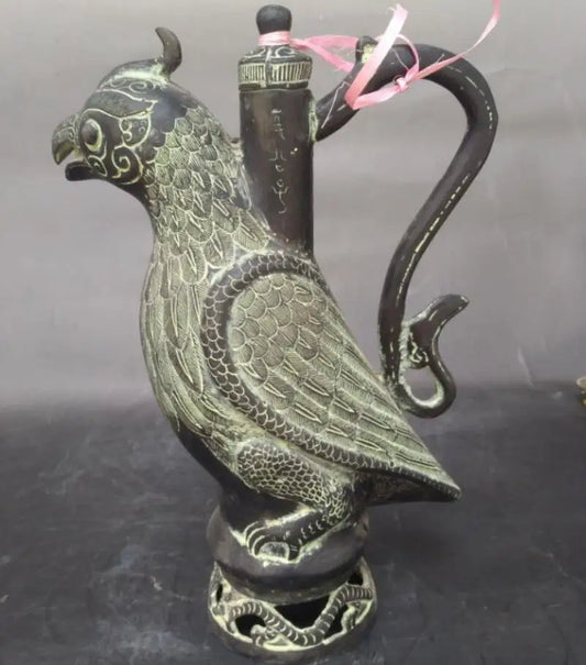China bronze eagle teapot crafts statue