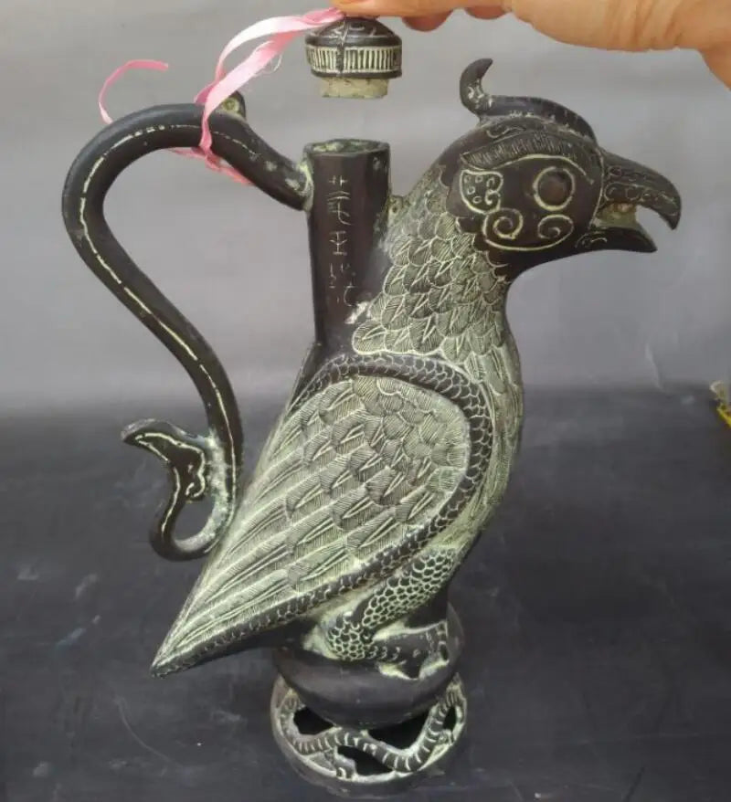 China bronze eagle teapot crafts statue