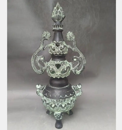 China bronze gourd shape incense burner crafts statue