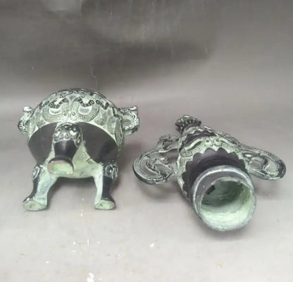 China bronze gourd shape incense burner crafts statue
