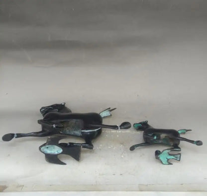 China bronze horse stepped swallows crafts statue