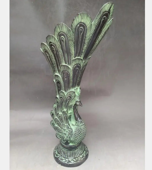 China bronze peacock vase crafts statue