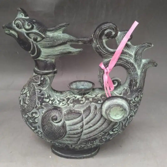 China bronze phoenix teapot crafts statue