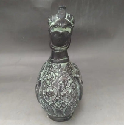 China bronze phoenix teapot crafts statue
