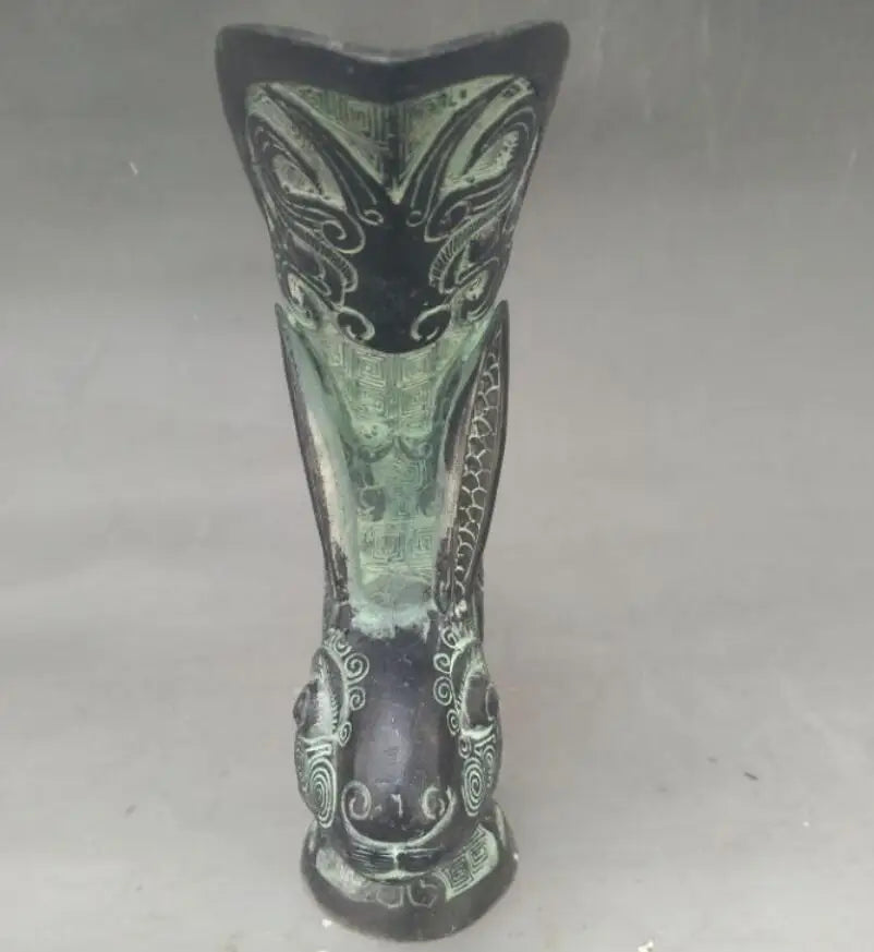 China bronze rabbit head wine cup crafts statue