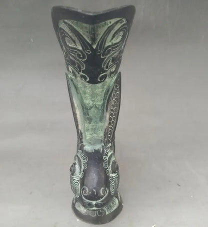 China bronze rabbit head wine cup crafts statue