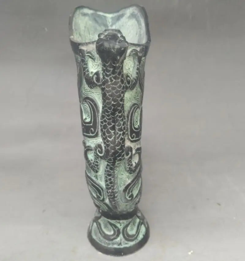 China bronze rabbit head wine cup crafts statue
