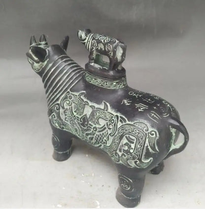 China bronze rhinoceros crafts statue