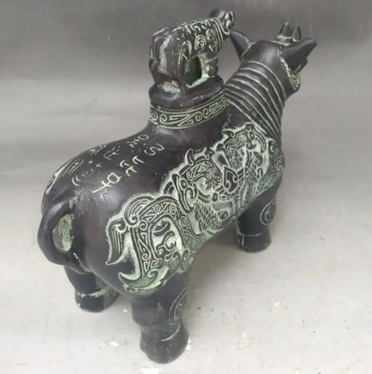 China bronze rhinoceros crafts statue