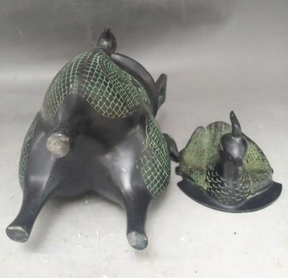 China bronze three bird incense burner crafts statue