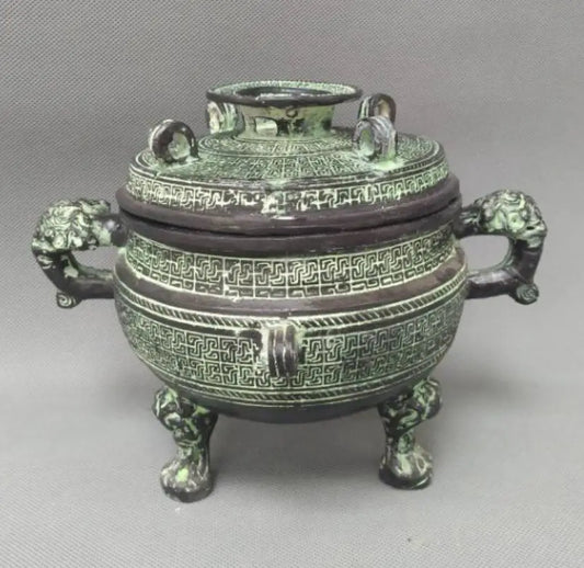 China bronze tripod Incense burner crafts statue