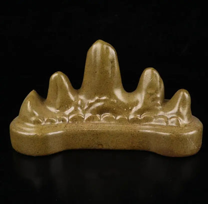 China ceramic dragon head Mountain shape Pen rack crafts statue