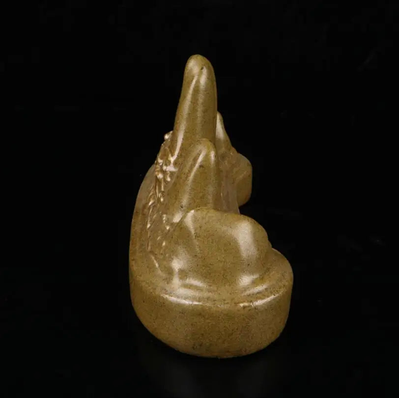 China ceramic dragon head Mountain shape Pen rack crafts statue