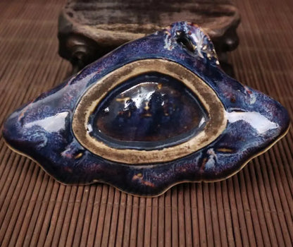 China ceramic frog Lotus leaf crafts statue