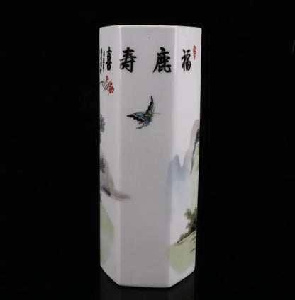 China ceramic six parties vase crafts statue A pair