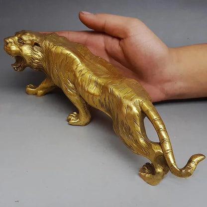 China collection archaize brass leopard crafts Statue
