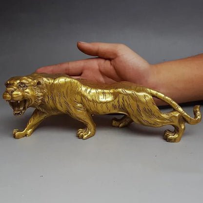 China collection archaize brass leopard crafts Statue