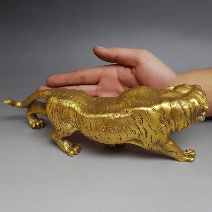 China collection archaize brass leopard crafts Statue