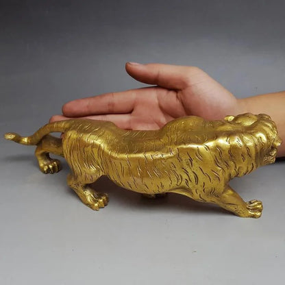 China collection archaize brass leopard crafts Statue
