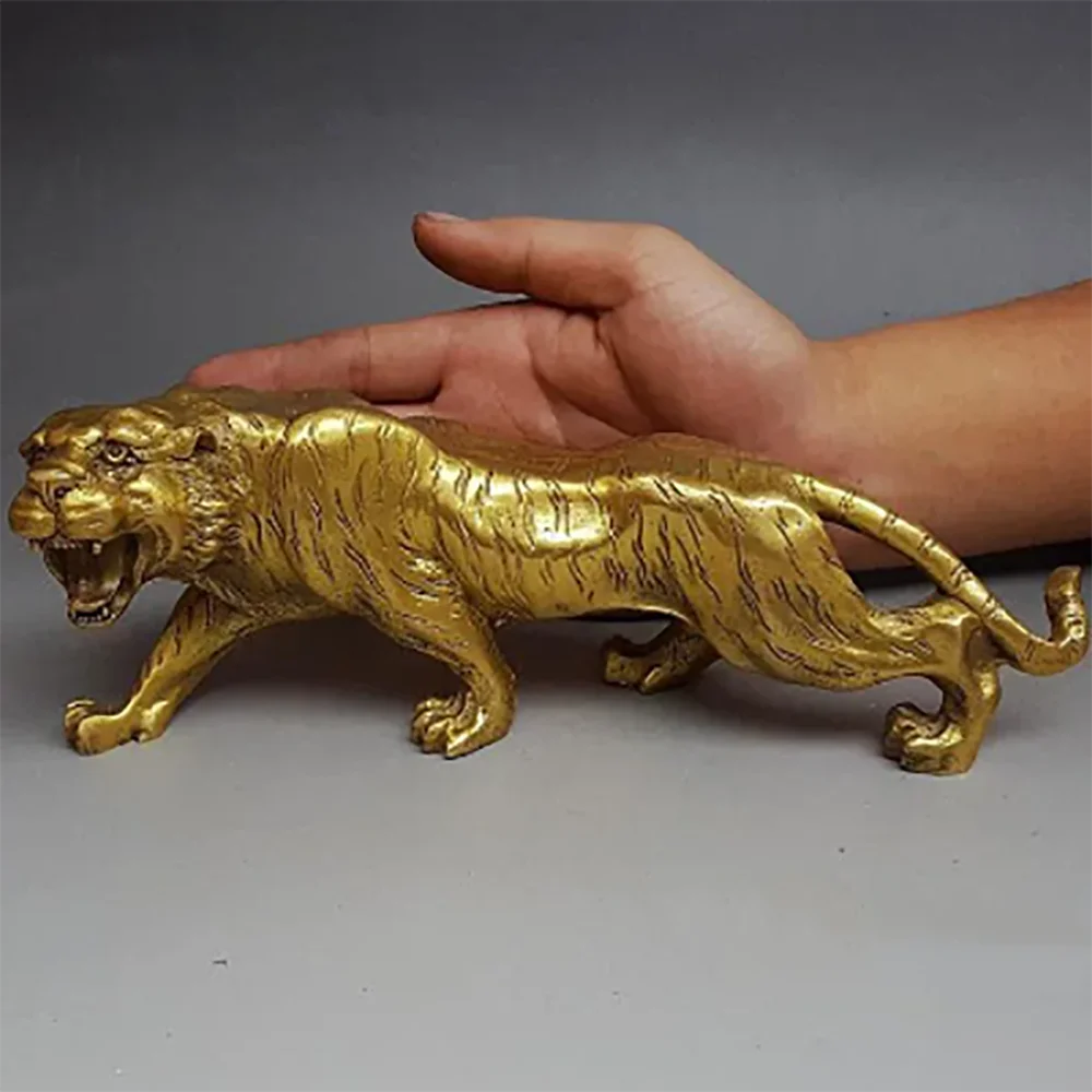 China collection archaize brass leopard crafts Statue