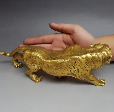 China collection archaize brass leopard crafts Statue