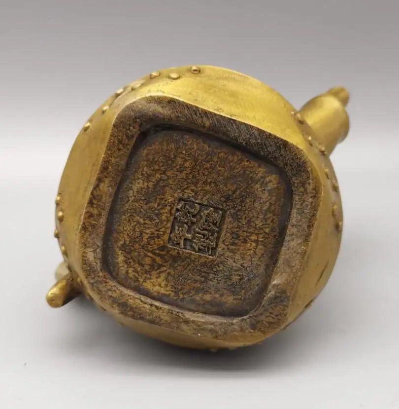 China copper Bamboo teapot crafts statue