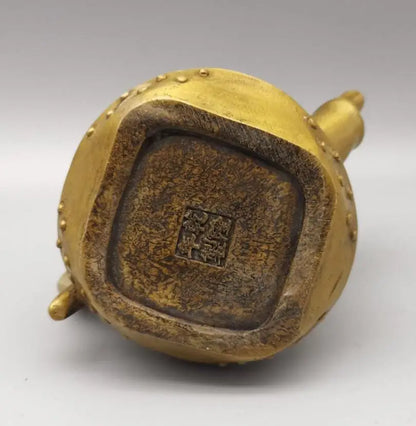 China copper Bamboo teapot crafts statue