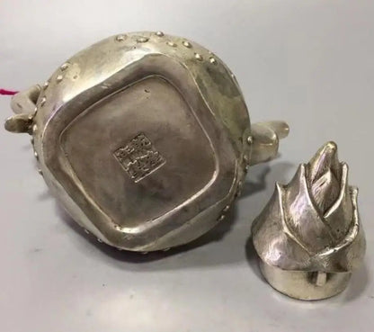 China copper Bamboo teapot crafts statue