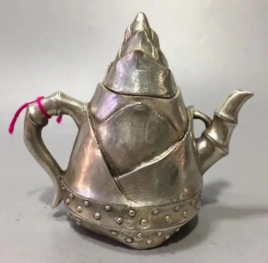 China copper Bamboo teapot crafts statue