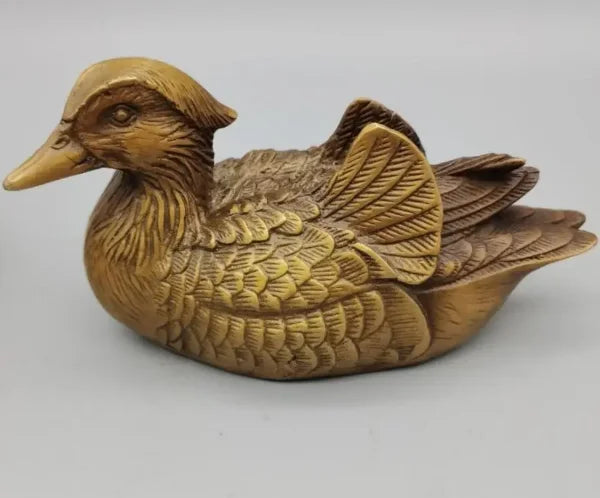 China copper Mandarin duck crafts statue A pair