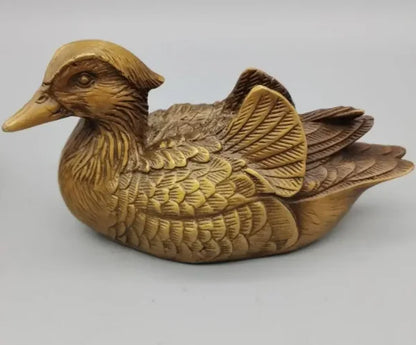 China copper Mandarin duck crafts statue A pair