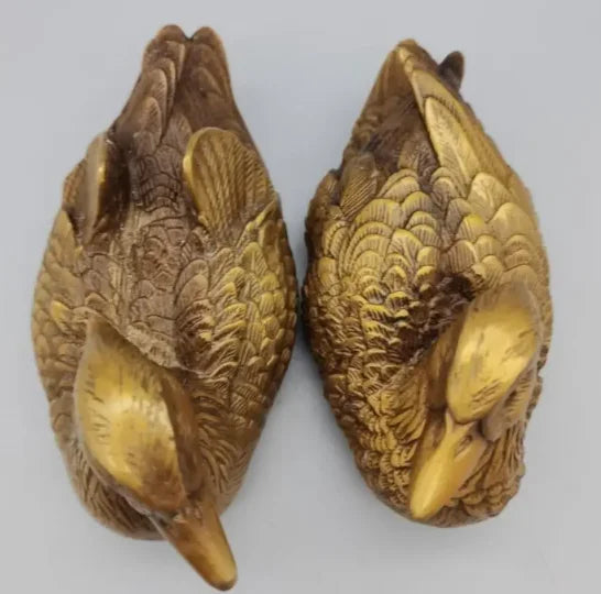China copper Mandarin duck crafts statue A pair
